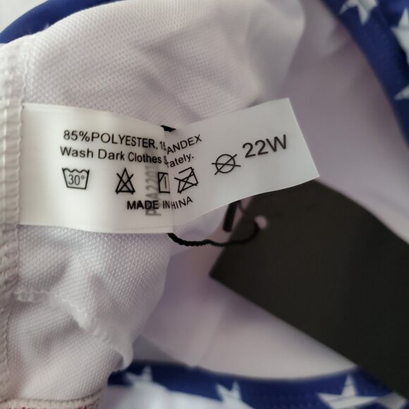 Daci Swimsuit Bathing Suit Size 22W Red White Blue 2 Piece Removable Pads - Picture 4 of 16